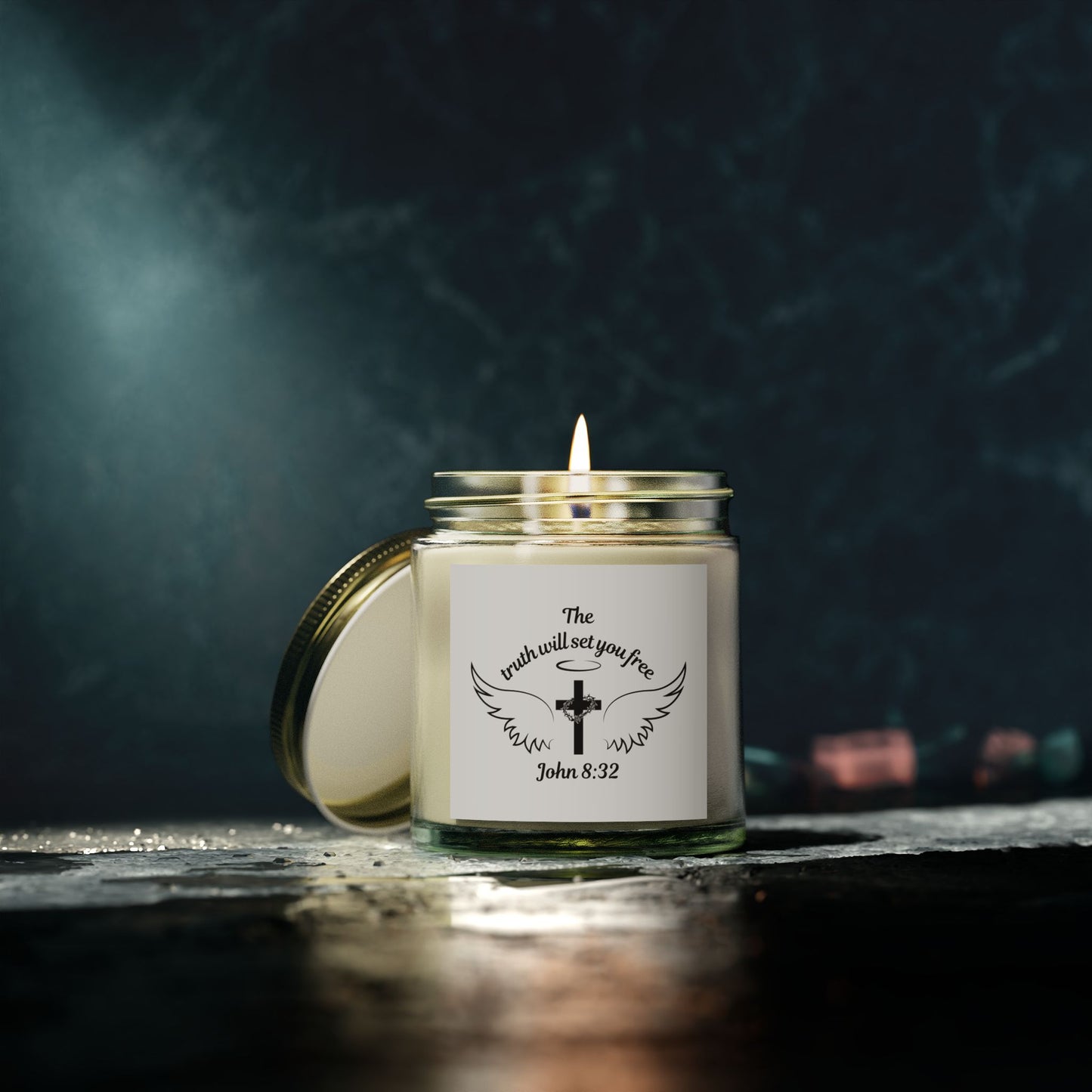 John 8:32 KJV Scented Candle The Truth Shall Make You Free Inspirational Christian Gift