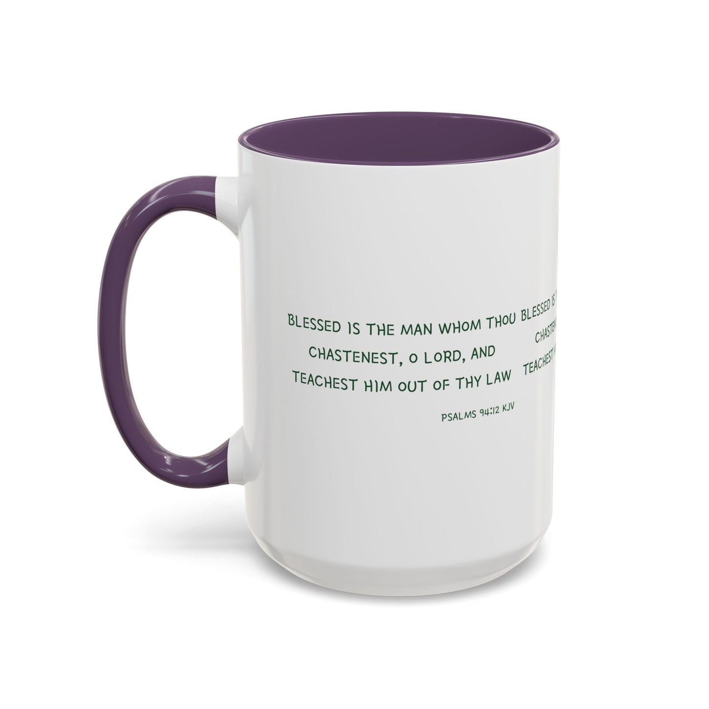 Psalms 94:12 KJV Coffee Mug Blessed is the Man Biblical Christian Gift for Faith-Based Coffee Lovers