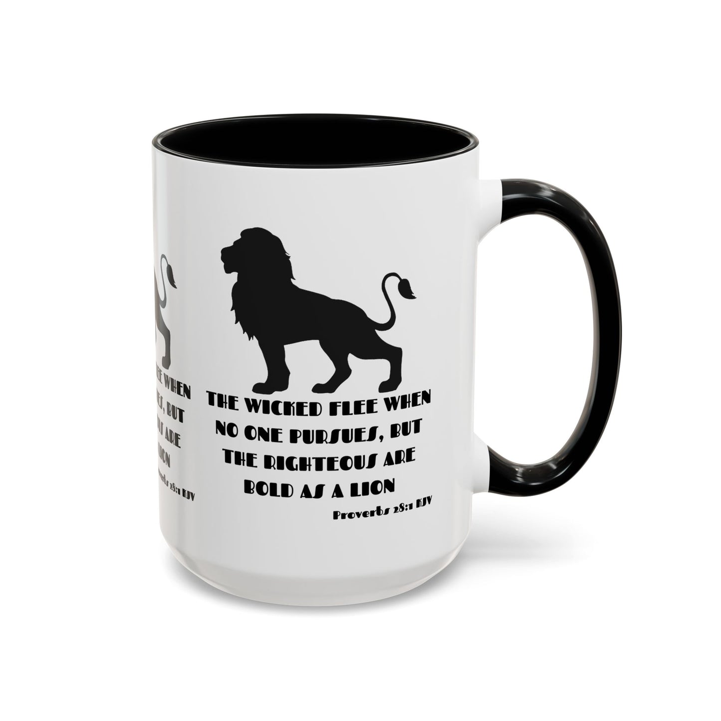 Proverbs 28:1 KJV Coffee Mug The Righteous Are Bold as a Lion Christian Gift for Faith-Based Living