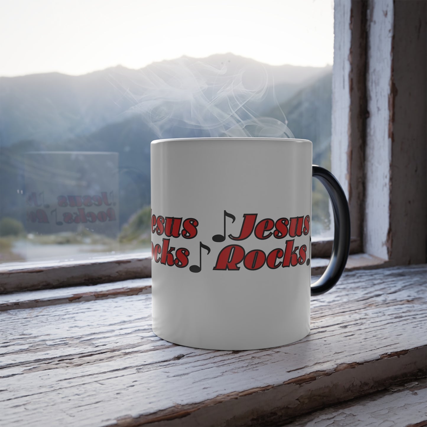 Jesus Rocks Color Morphing Coffee Mug Inspirational Biblical Gift for Faith Based Coffee Lovers