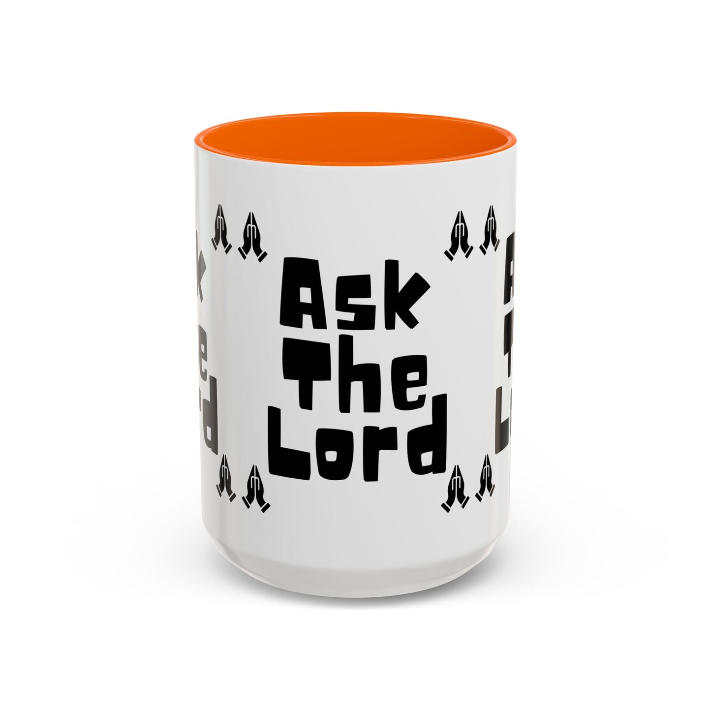 Ask The Lord Coffee Mug with Praying Hands Biblical Christian Gift for Faith-Based Living