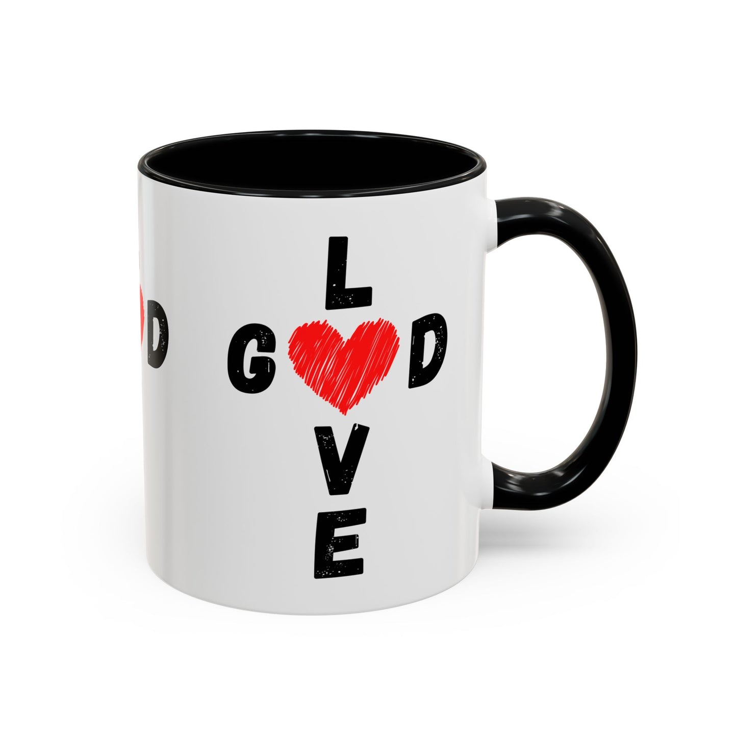 Love God Cross Shaped Coffee Mug Inspirational Christian Gift for Faith-Based Living