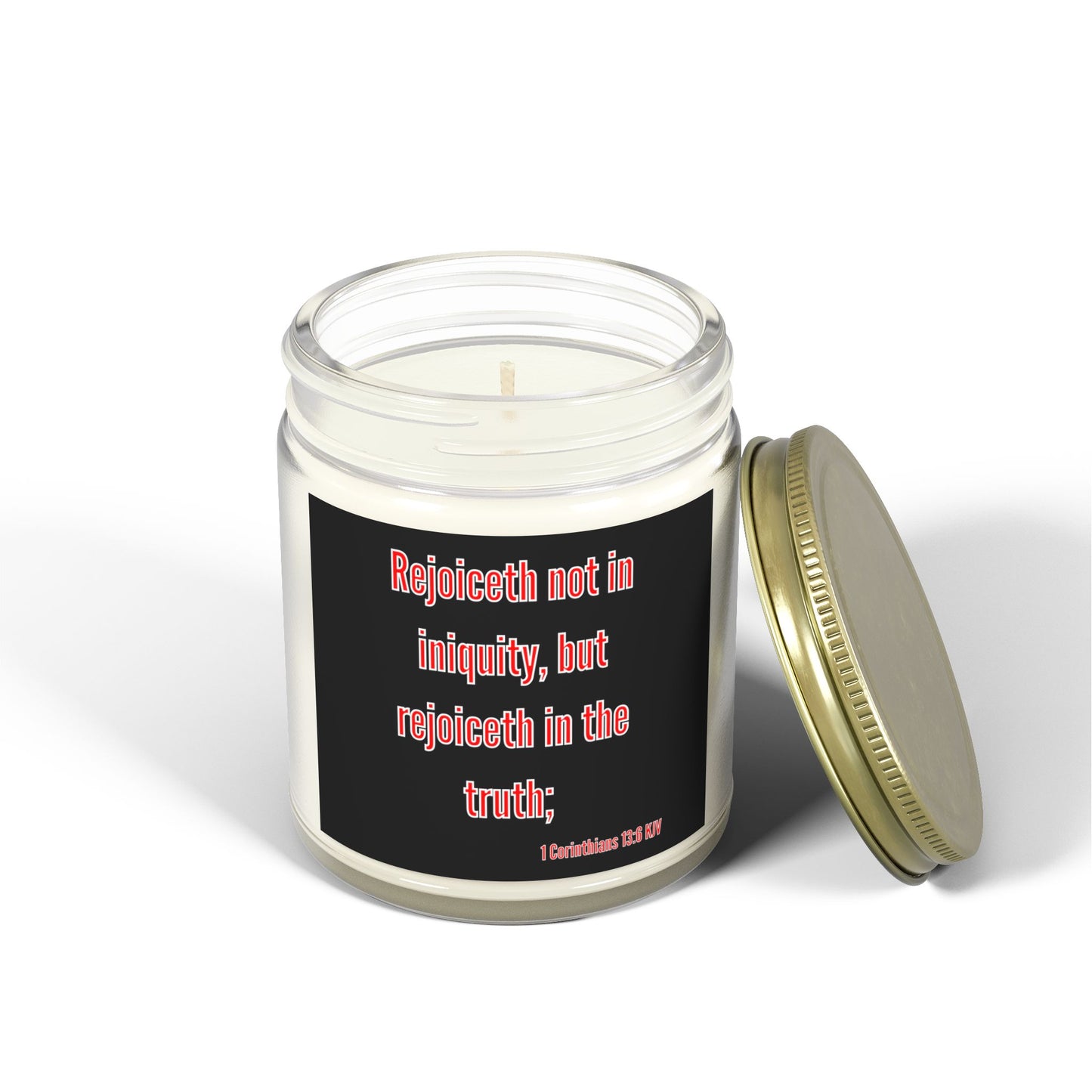 1 Corinthians 13:6 KJV Scented Candle Rejoiceth in the Truth Inspirational Faith Based Gift