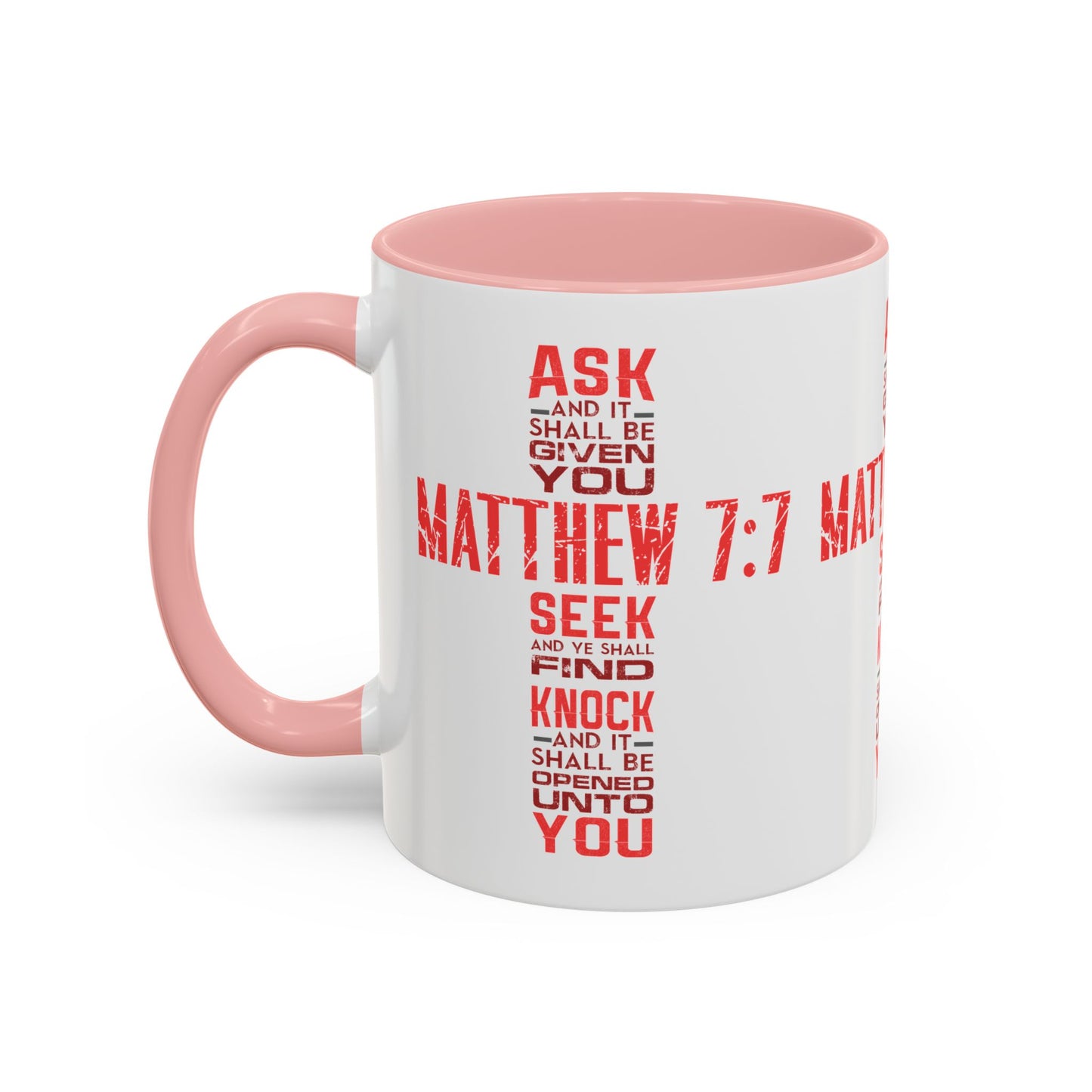 Seek and Find: Matthew 7:7 KJV Bible Verse Coffee Mug Inspirational Christian Gift