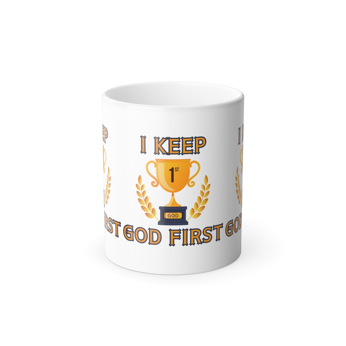 I Keep God First Color Morphing Coffee Mug Inspirational Christian Gift for Faith-Based Living