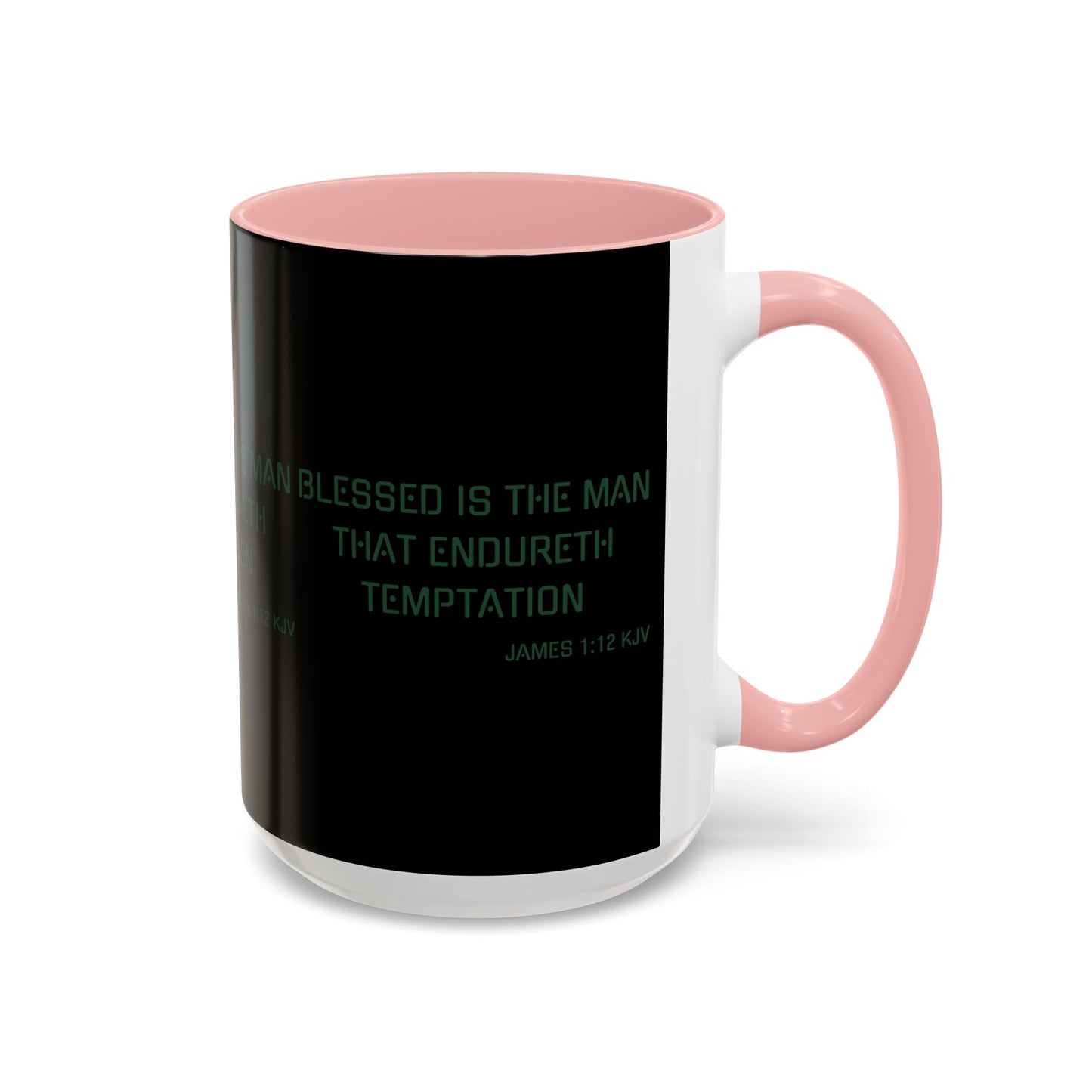 James 1:12 KJV Coffee Mug Blessed is the Man Biblical Christian Gift for Faith-Based Coffee Lovers