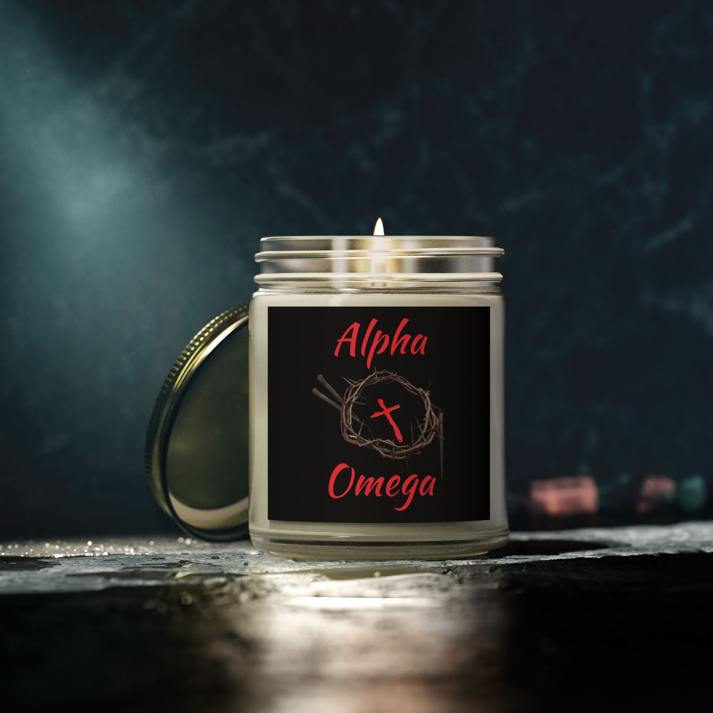 Alpha Omega Scented Candle Based On Revelation 22:13 KJV Bible Verse