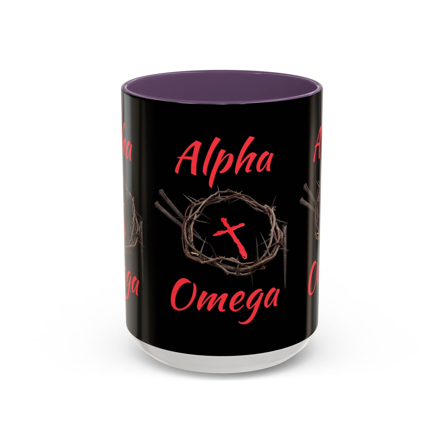 Alpha Omega Coffee Mug Based On Revelation 22:13 KJV Bible Verse