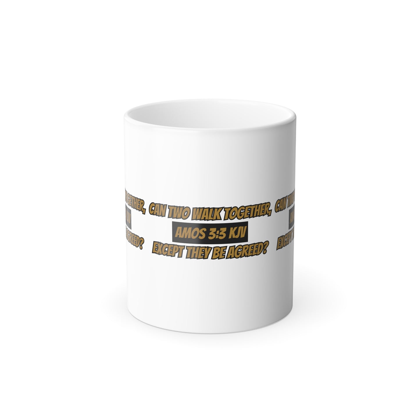 Inspirational Amos 3:3 KJV Bible Verse Color Morphing Coffee Mug Perfect Christian Gift