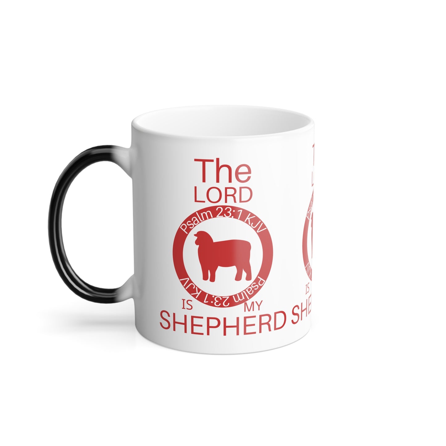 Psalm 23:1 KJV Color Morphing Coffee Mug The Lord is My Shepherd Faith Based Gift for Believers