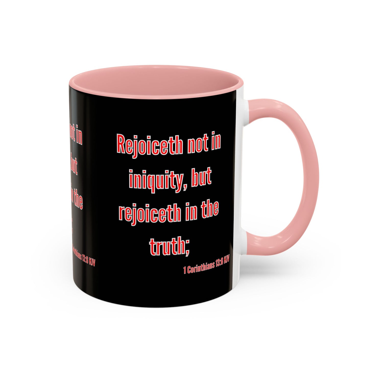 1 Corinthians 13:6 KJV Coffee Mug Rejoiceth in the Truth Inspirational Faith Based Gift For Believers