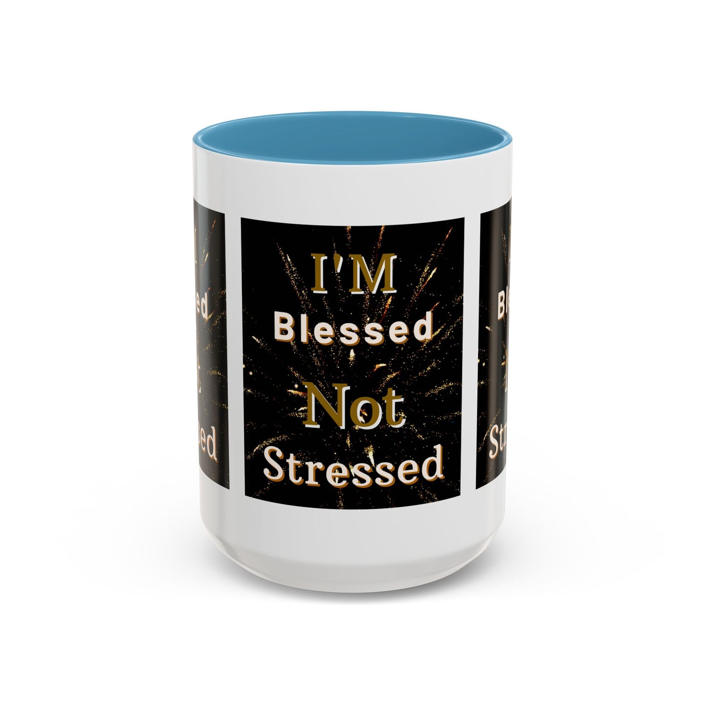 I'm Blessed Not Stressed Coffee Mug Inspirational Christian Gift for Faith-Based Living