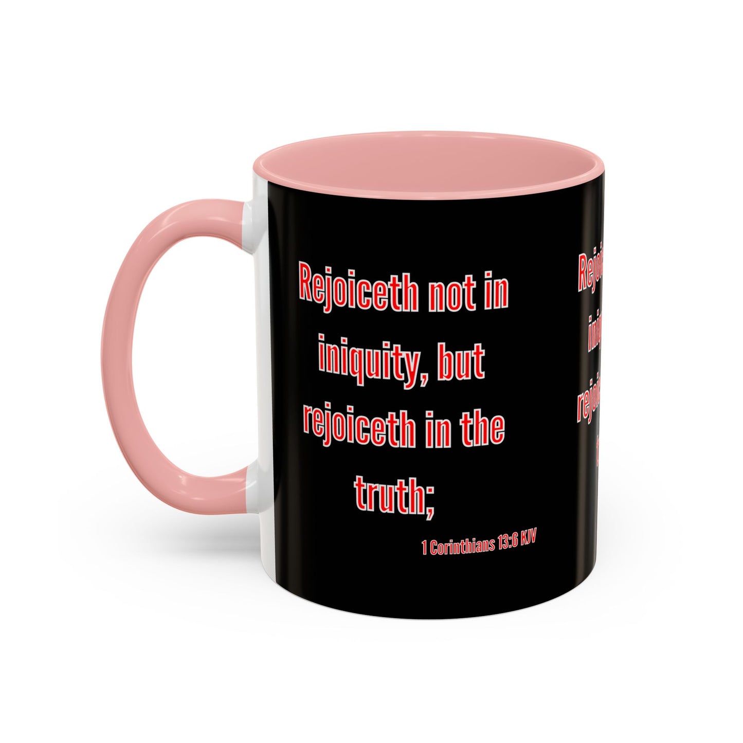 1 Corinthians 13:6 KJV Coffee Mug Rejoiceth in the Truth Inspirational Faith Based Gift For Believers