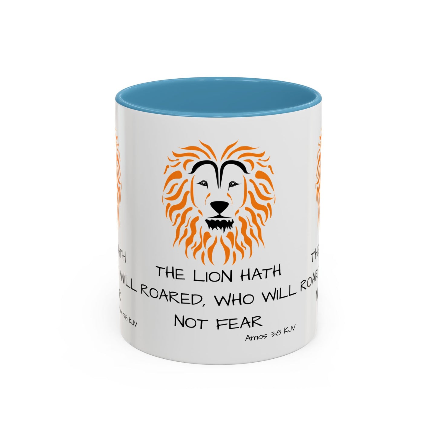 Amos 3:8 KJV Coffee Mug The Lion Hath Roared Biblical Christian Gift for Faith-Based Coffee Lovers