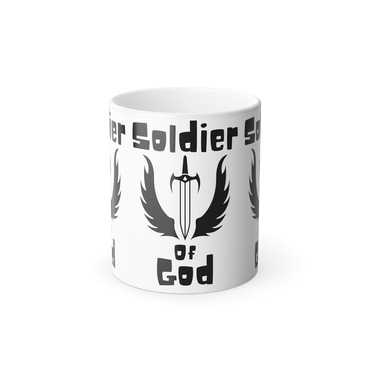 Soldier of God Color Morphing Coffee Mug Inspirational Christian Gift for Faith-Based Living