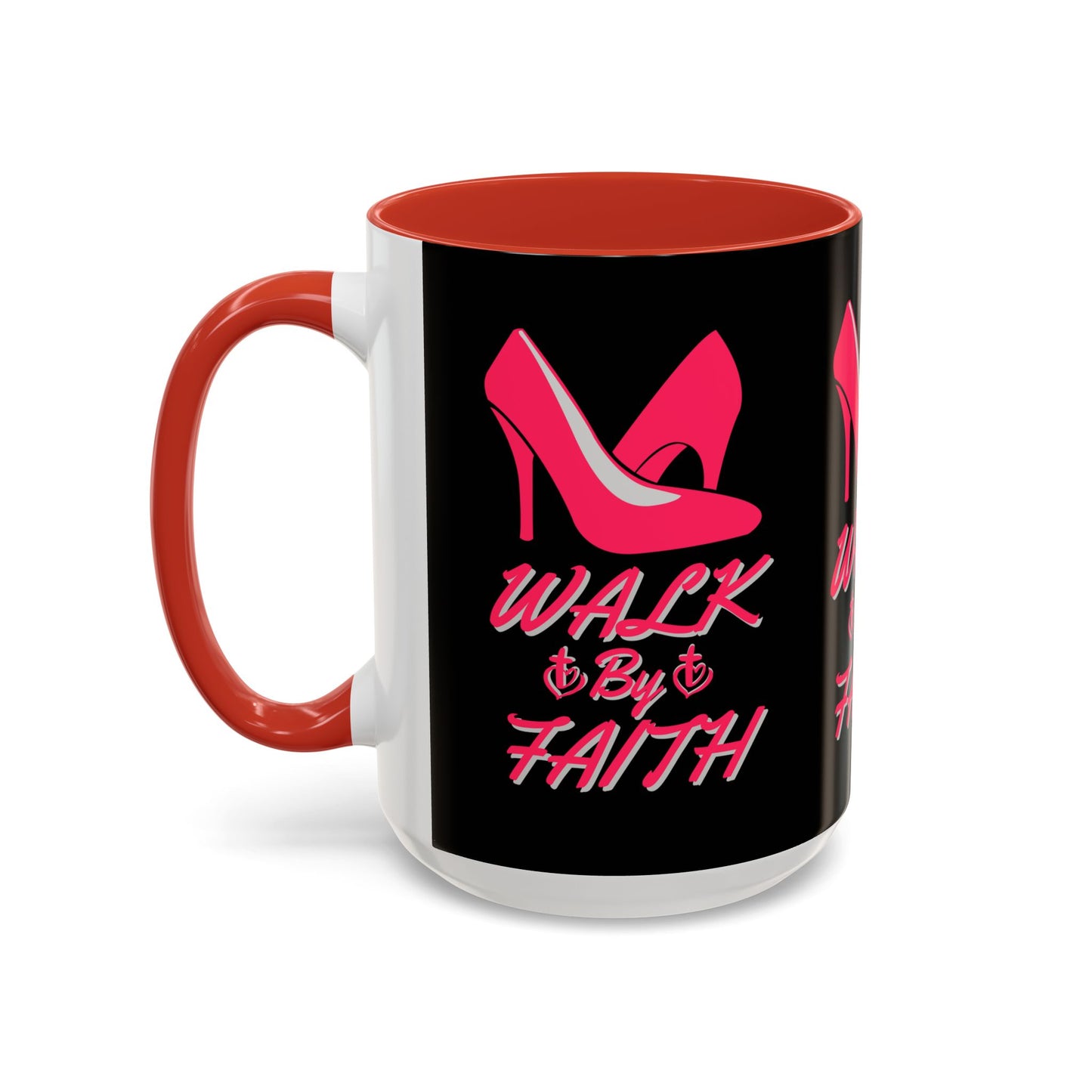 Walk By Faith Biblical Coffee Mug with High Heel Design Christian Gift for Her