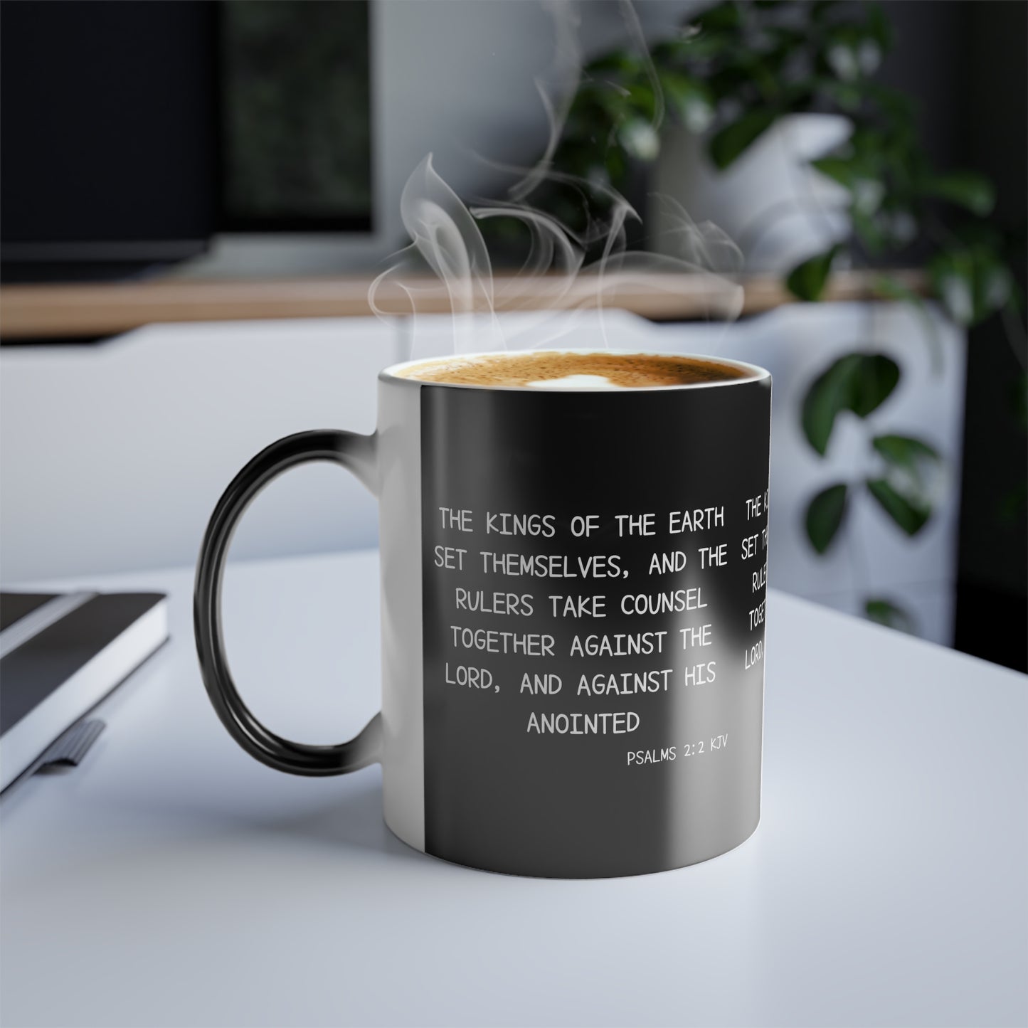 Psalms 2:2 KJV Color Morphing Coffee Mug The Kings of the Earth Inspirational Christian Gift for Faith-Based Coffee Lovers