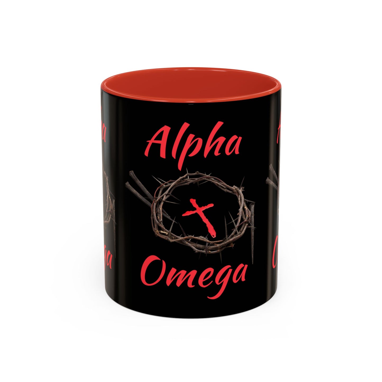 Alpha Omega Coffee Mug Based On Revelation 22:13 KJV Bible Verse