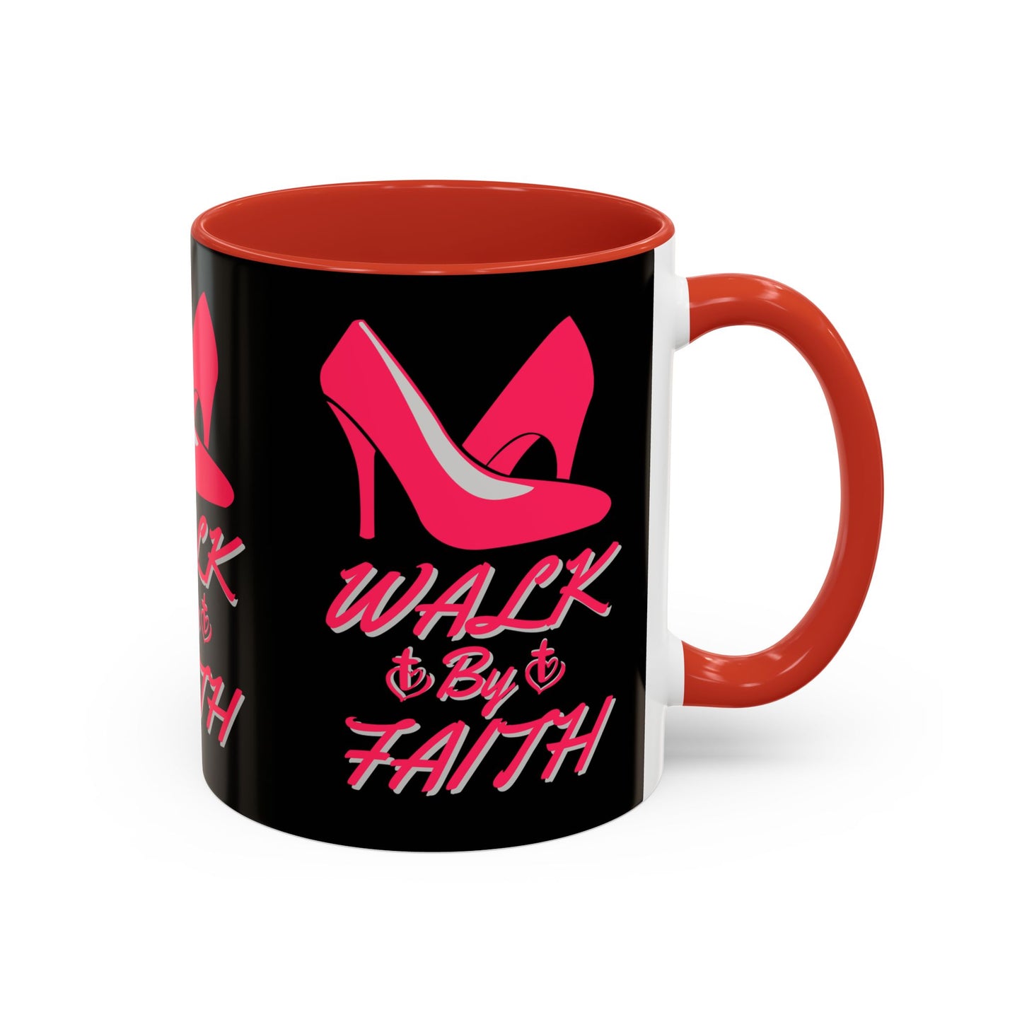 Walk By Faith Biblical Coffee Mug with High Heel Design Christian Gift for Her