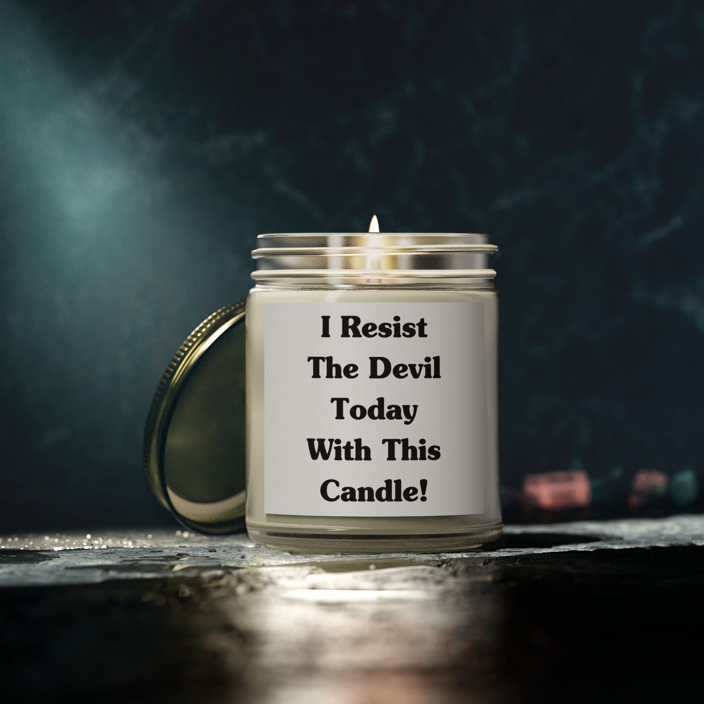 I Resist The Devil Today With This Scented Candle Inspirational Christian Gift for Faith-Based Candle Lovers