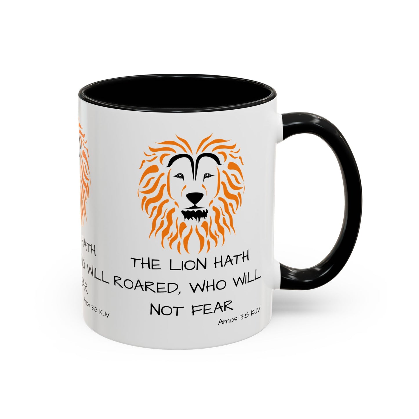 Amos 3:8 KJV Coffee Mug The Lion Hath Roared Biblical Christian Gift for Faith-Based Coffee Lovers