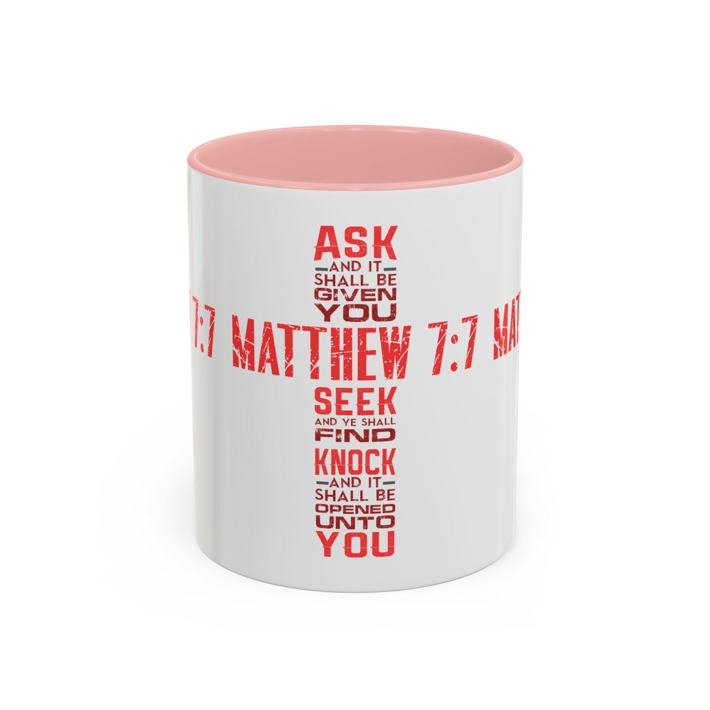 Seek and Find: Matthew 7:7 KJV Bible Verse Coffee Mug Inspirational Christian Gift