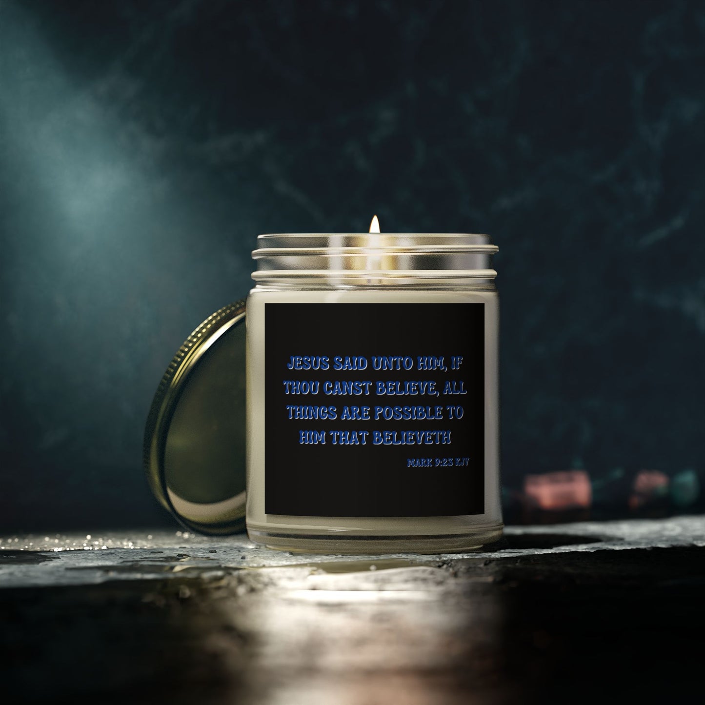 Mark 9:23 KJV Bible Verse Scented Candle Faith Based Christian Gift