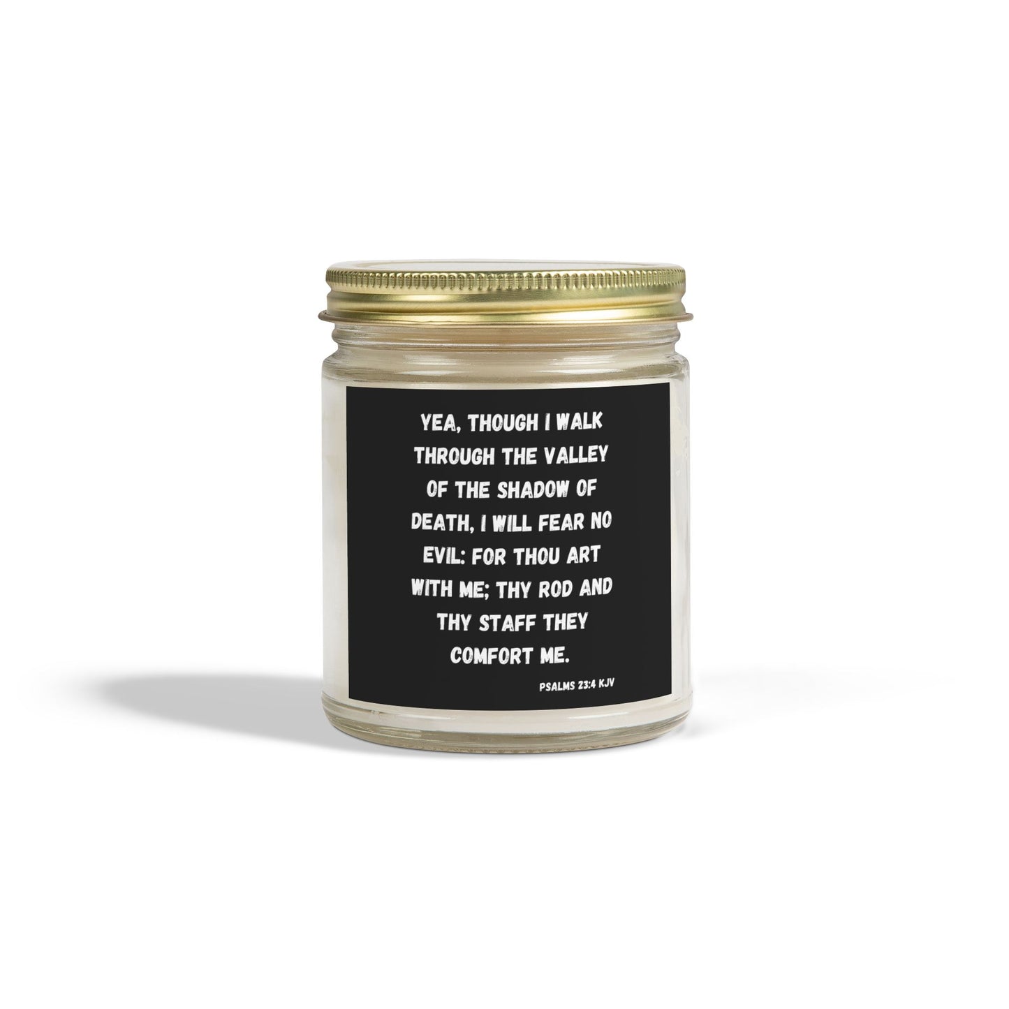 Psalms 23:4 KJV Scented Candle I Will Fear No Evil Inspirational Christian Gift