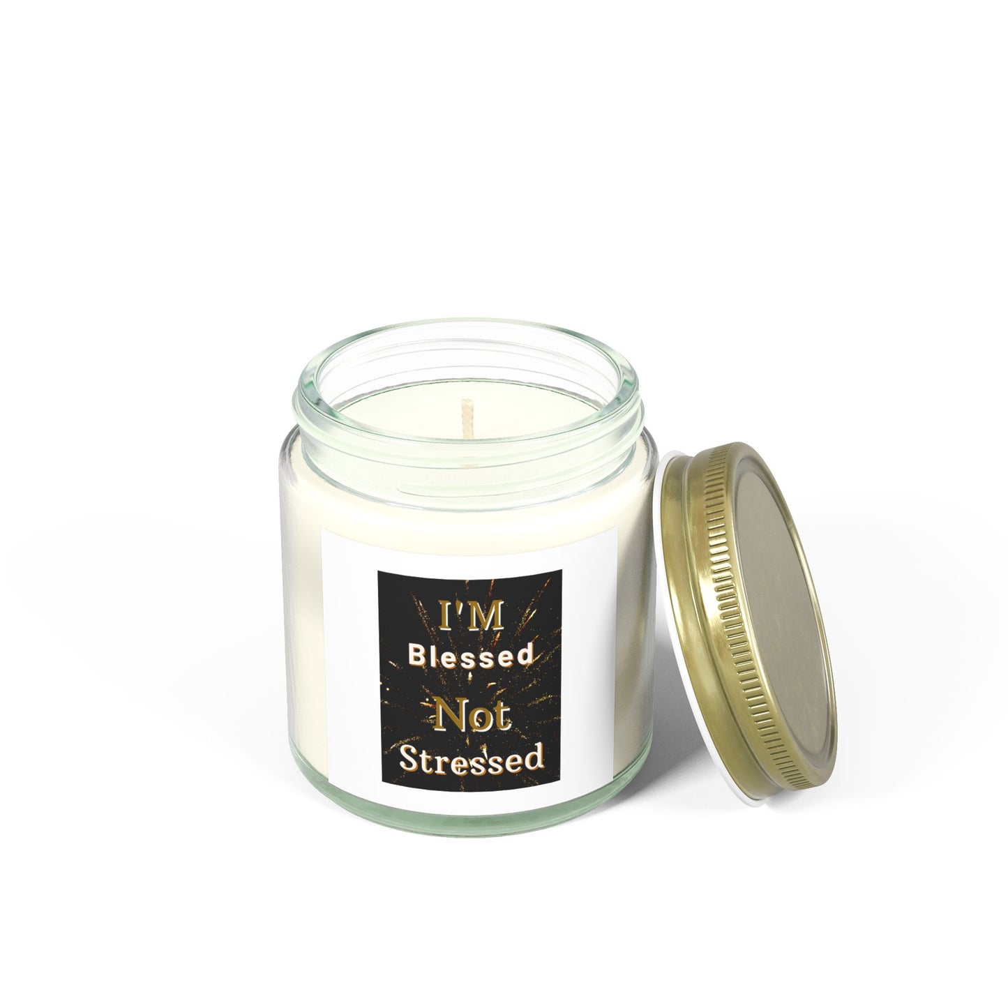 I'm Blessed Not Stressed Scented Candle Inspirational Christian Gift for Faith-Based Living