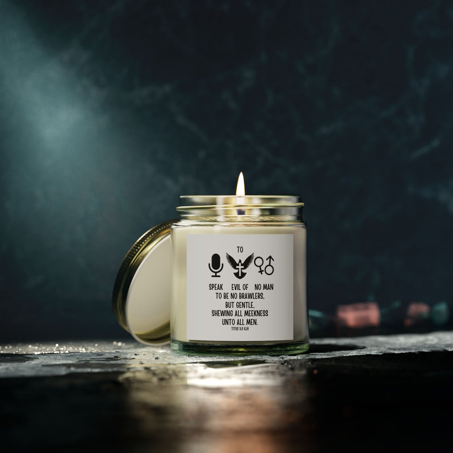 Titus 3:2 KJV Scented Candle Spread Kindness and Gentleness Faith-Based Gift for Believers