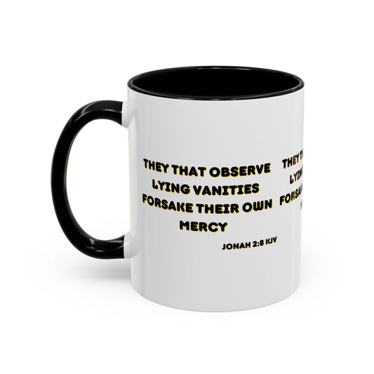 Jonah 2:8 KJV Coffee Mug They That Observe Lying Vanities Biblical Christian Gift for Faith-Based Living