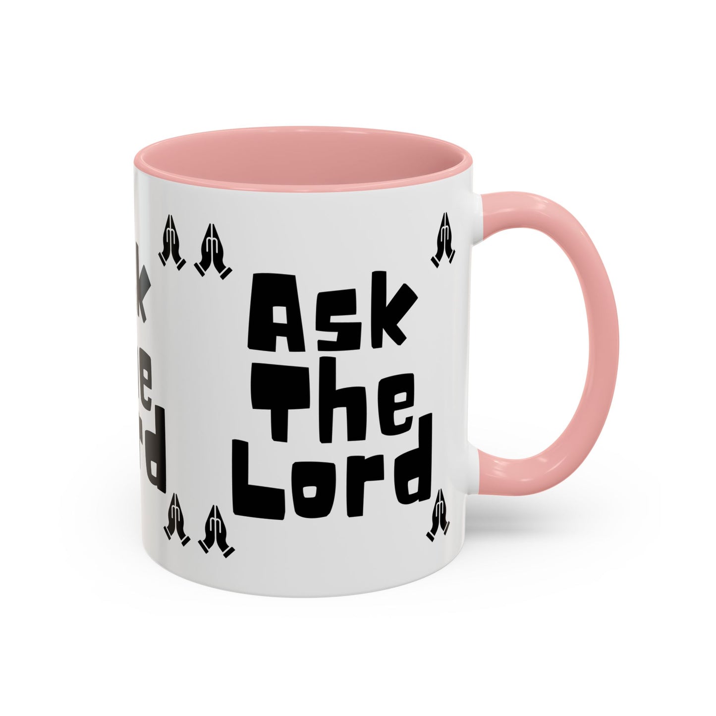 Ask The Lord Coffee Mug with Praying Hands Biblical Christian Gift for Faith-Based Living