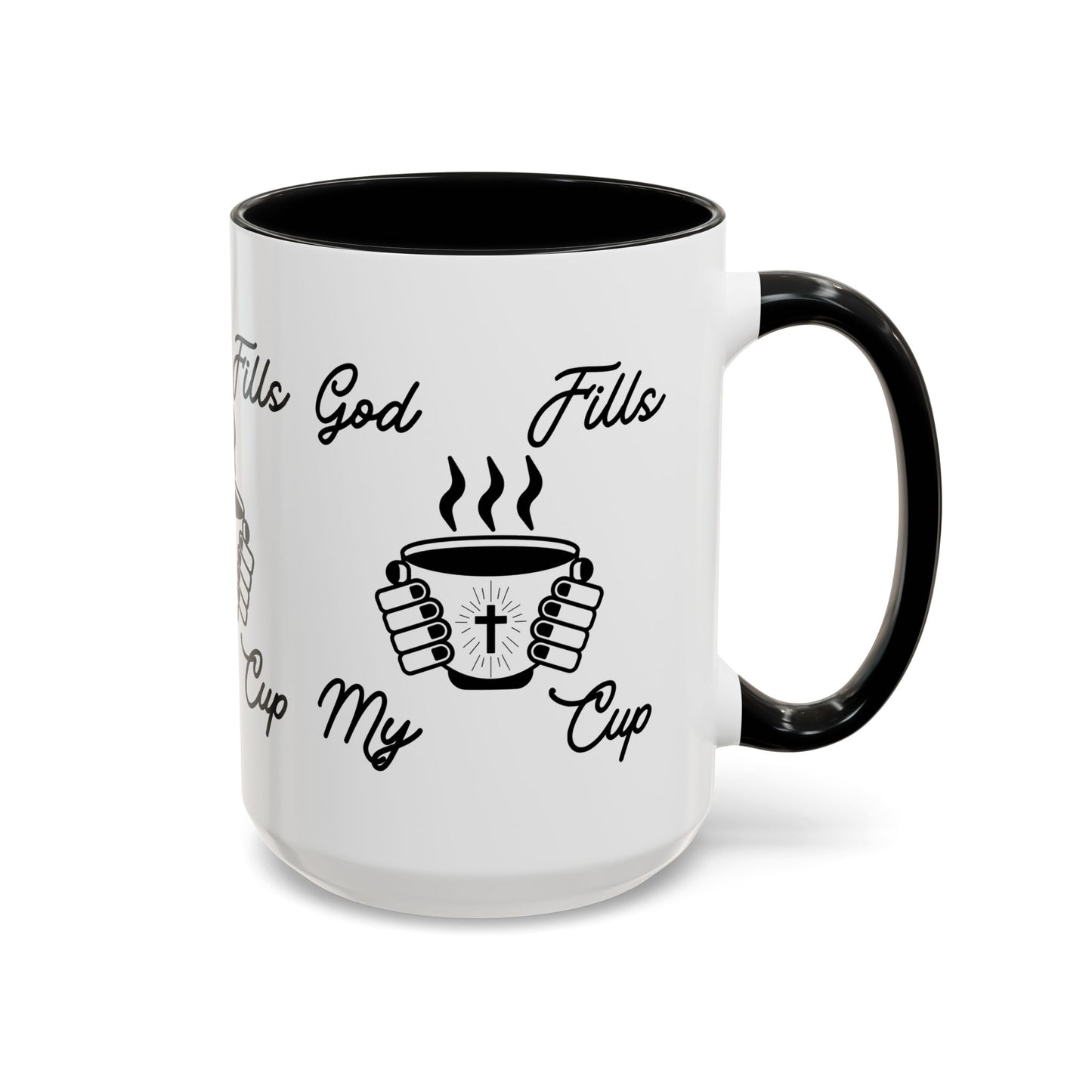 God Fills My Cup Coffee Mug Inspirational Christian Gift for Faith and Encouragement for Coffee Lovers