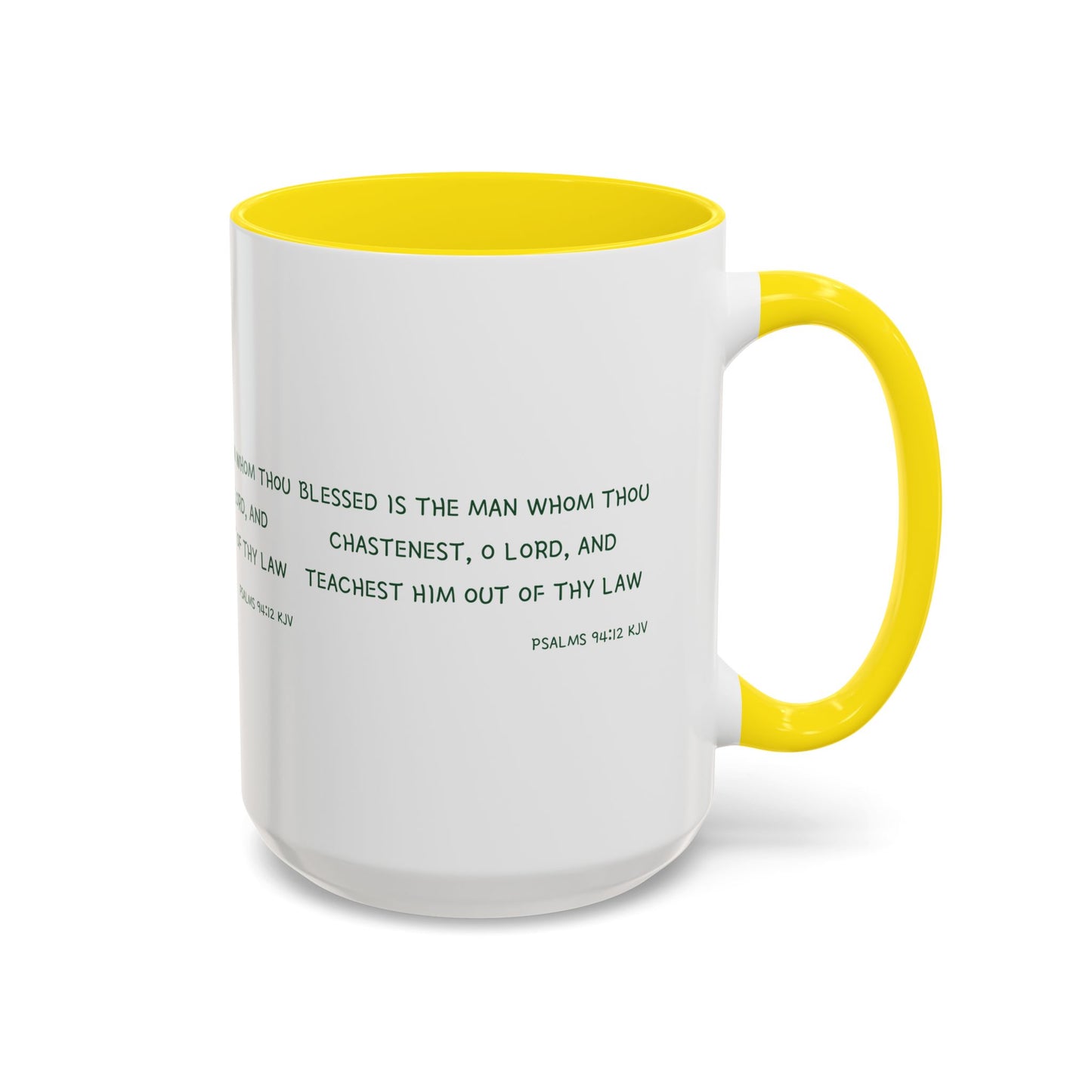 Psalms 94:12 KJV Coffee Mug Blessed is the Man Biblical Christian Gift for Faith-Based Coffee Lovers