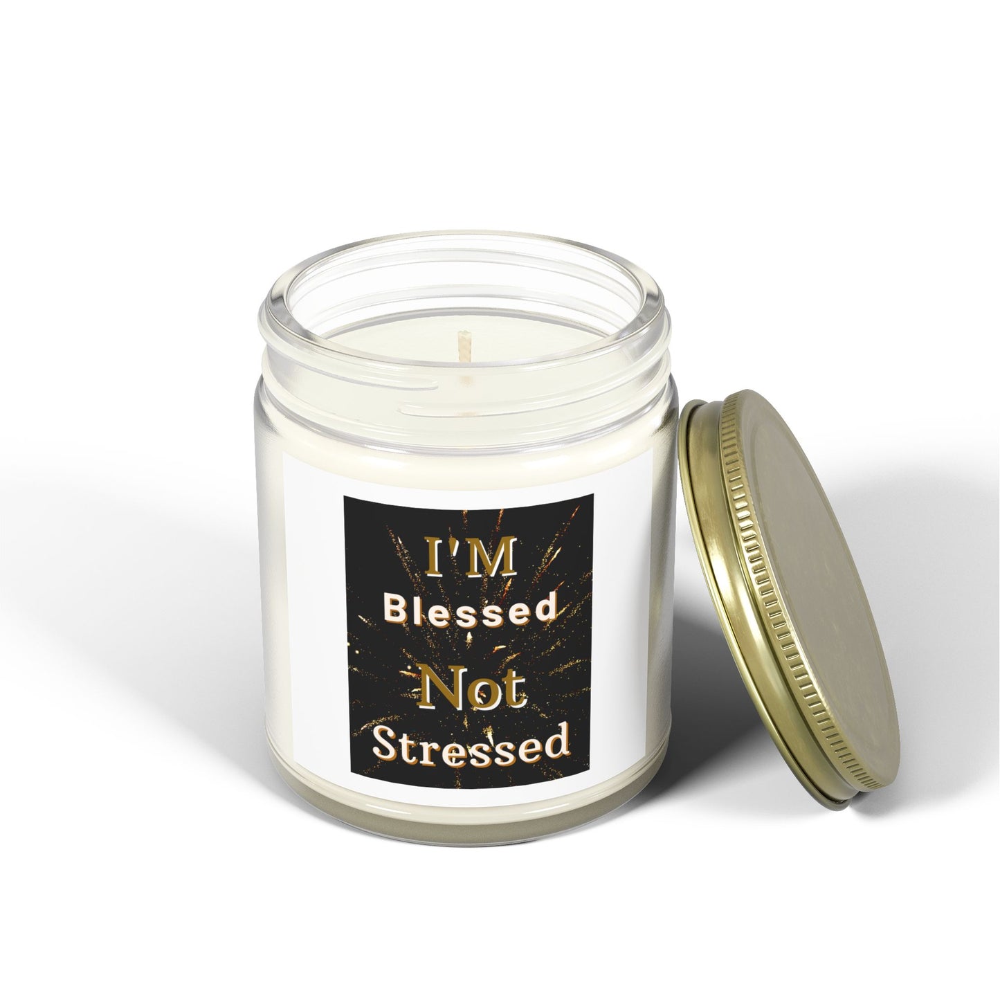 I'm Blessed Not Stressed Scented Candle Inspirational Christian Gift for Faith-Based Living