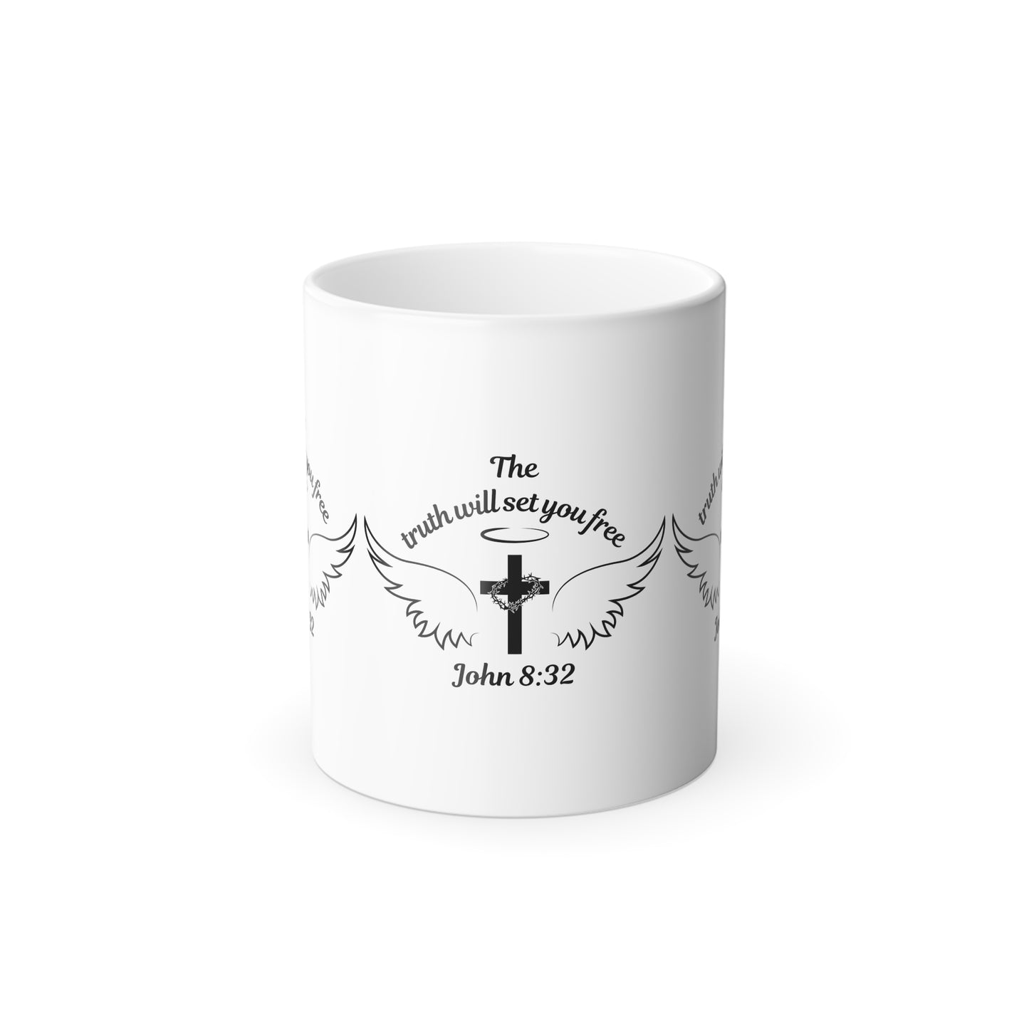 John 8:32 KJV Color Morphing Coffee Mug The Truth Shall Make You Free Inspirational Christian Gift