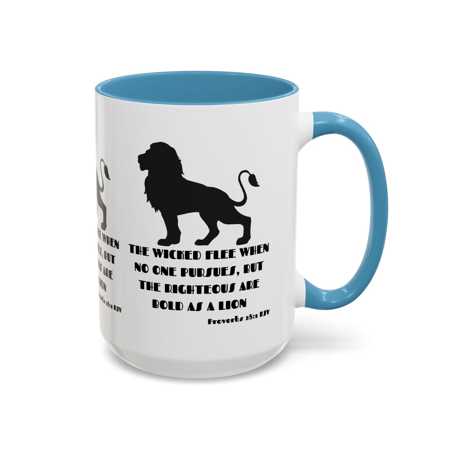 Proverbs 28:1 KJV Coffee Mug The Righteous Are Bold as a Lion Christian Gift for Faith-Based Living