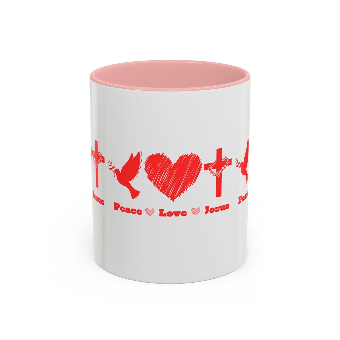 Peace Love Jesus Coffee Mug Faith Based Christian Gift