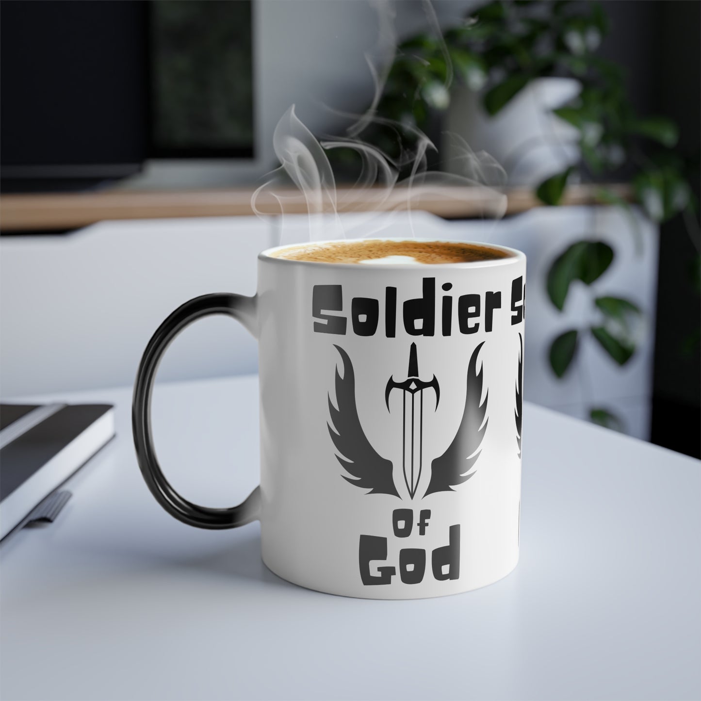 Soldier of God Color Morphing Coffee Mug Inspirational Christian Gift for Faith-Based Living