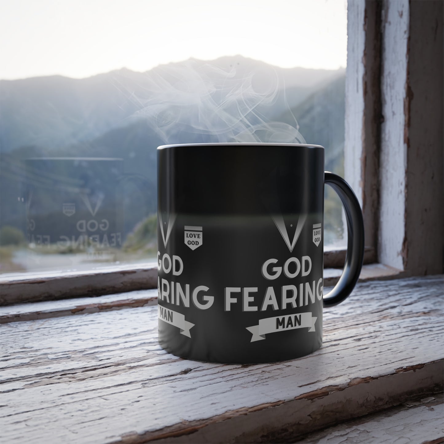 God Fearing Man Color Morphing Coffee Mug Inspirational Christian Gift for Him