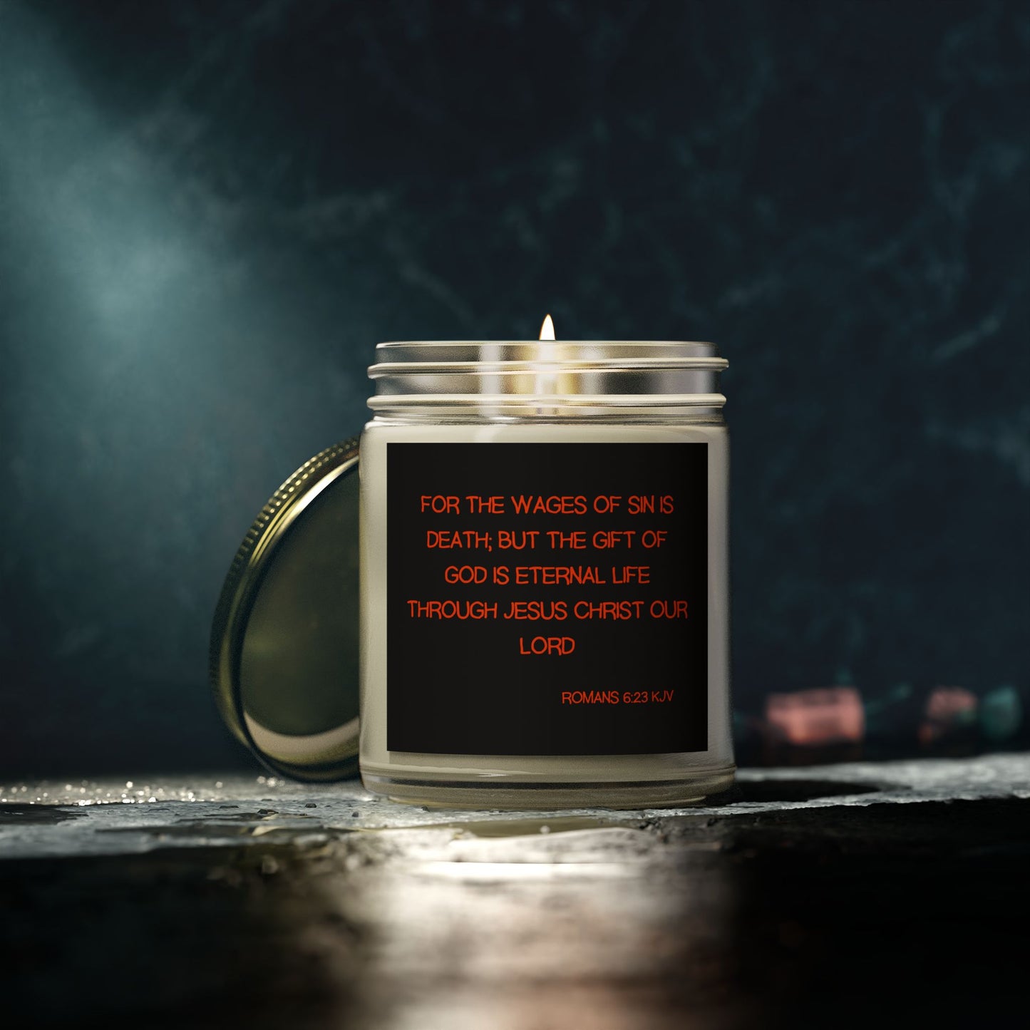 Romans 6:23 KJV Scented Candle The Gift of God is Eternal Life Biblical Christian Gift for Faith-Based Living