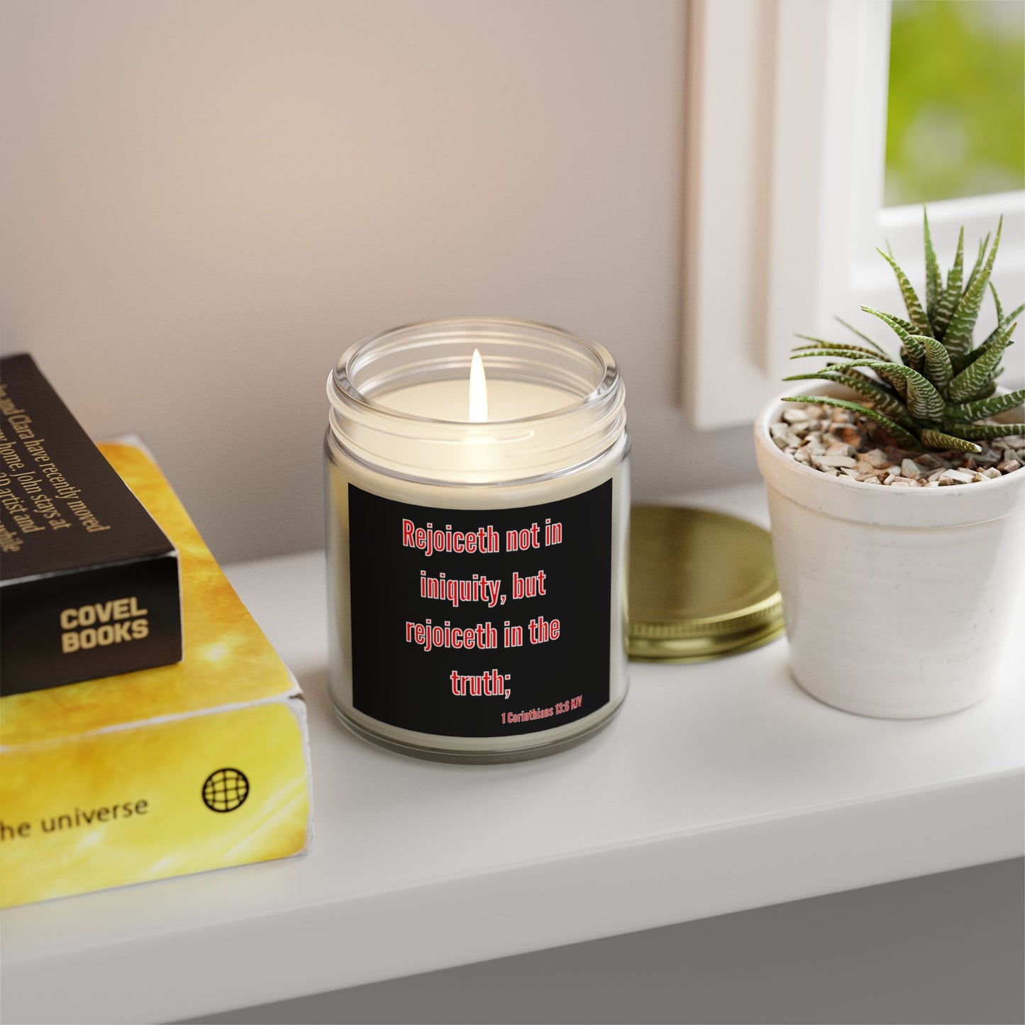 1 Corinthians 13:6 KJV Scented Candle Rejoiceth in the Truth Inspirational Faith Based Gift