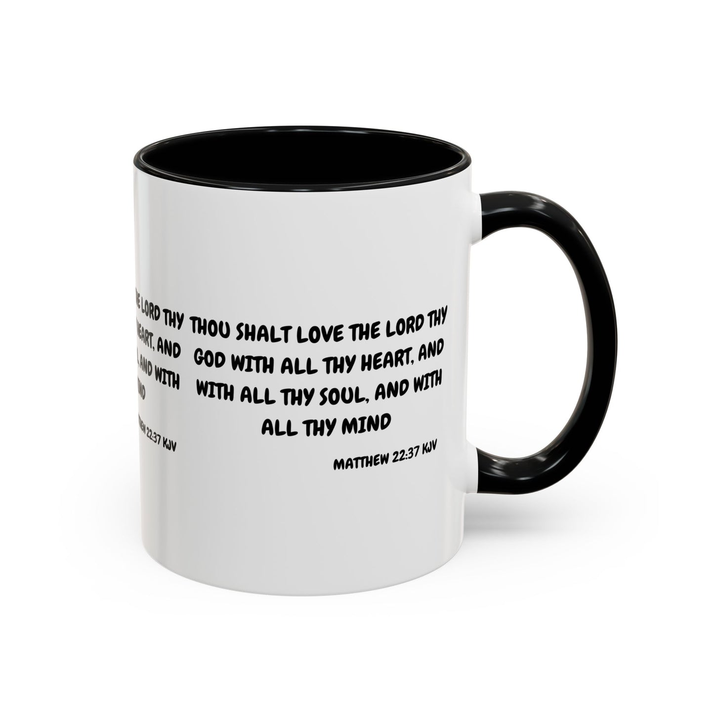 Matthew 22:37 KJV Coffee Mug Love the Lord Your God Biblical Christian Gift for Faith-Based Living