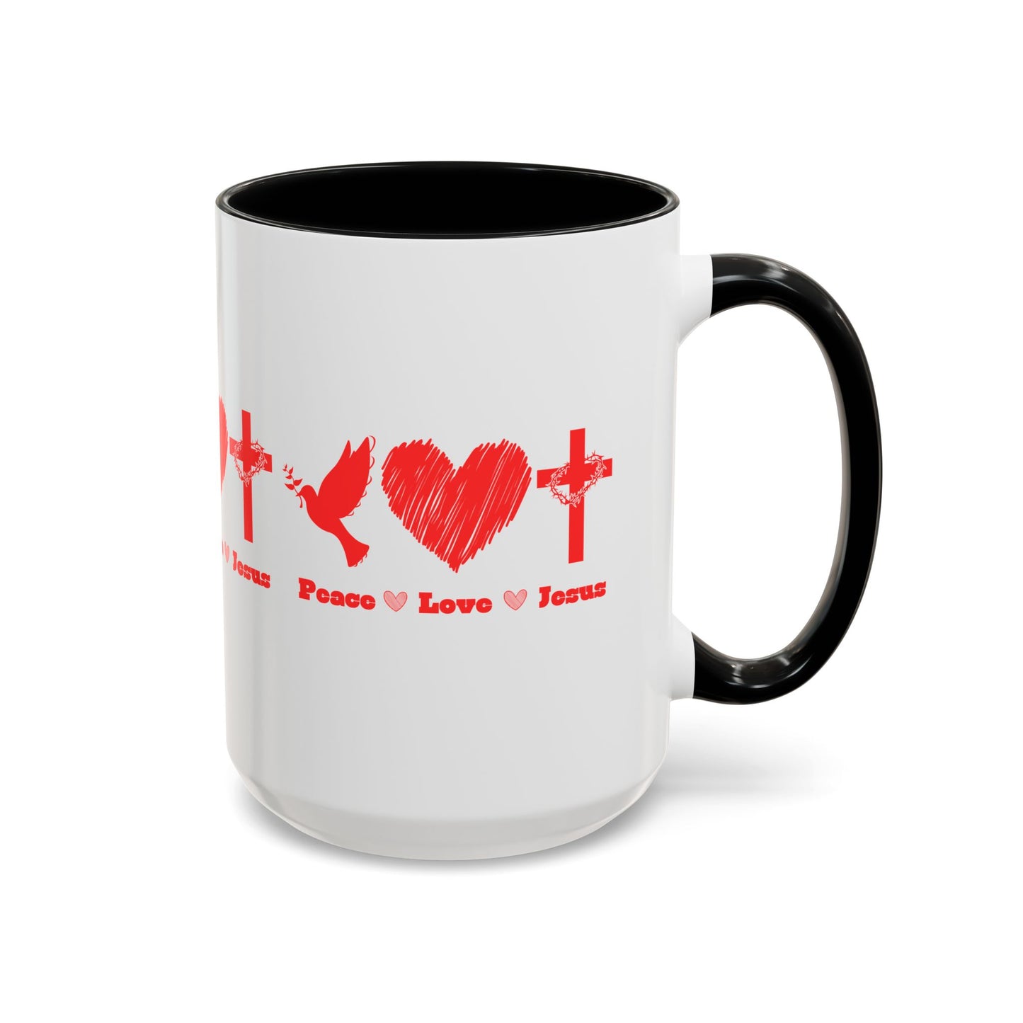 Peace Love Jesus Coffee Mug Faith Based Christian Gift