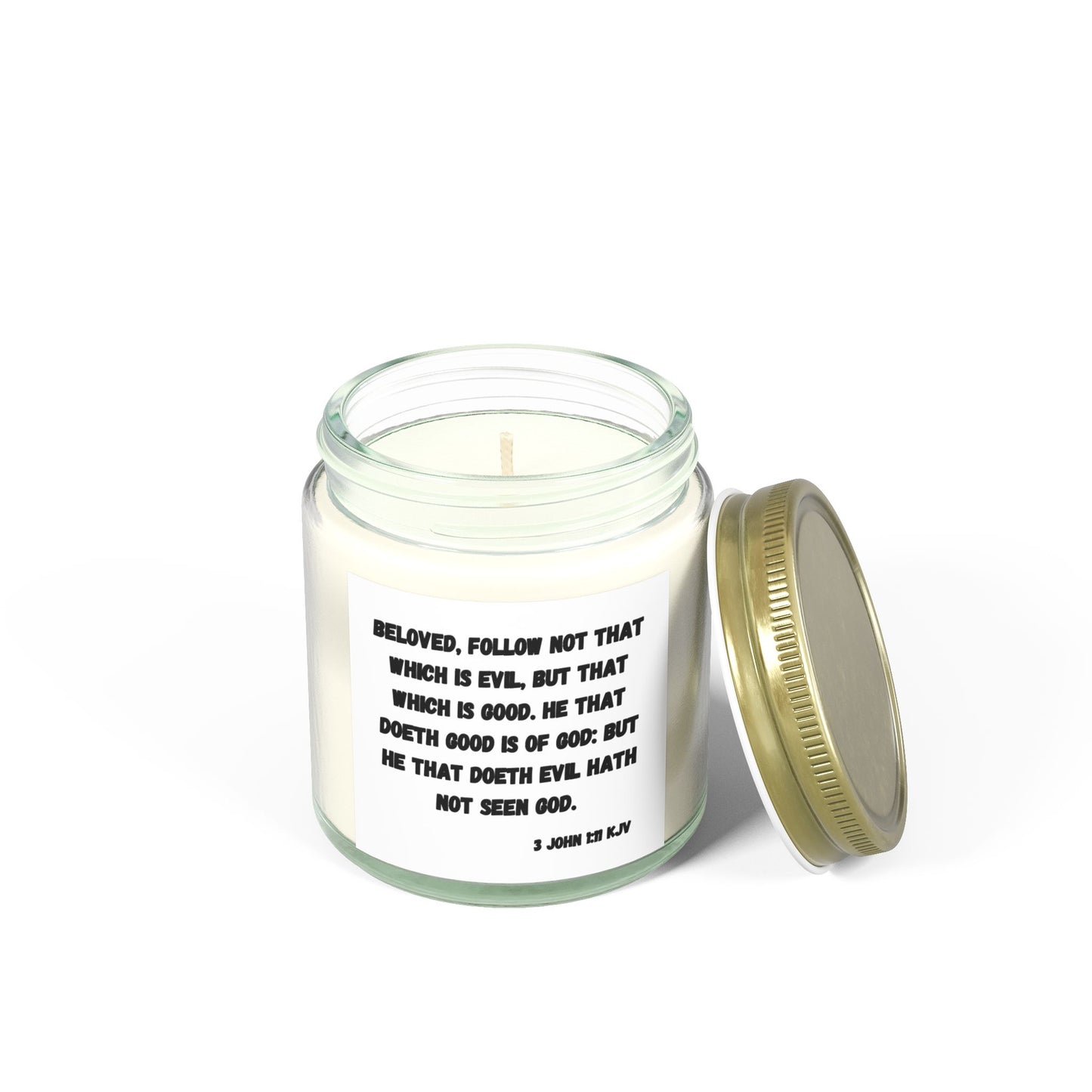 3 John 1:11 KJV Scented Candle Beloved Follow Not That Which is Evil Inspirational Christian Gift for Faith Based Candle Lovers