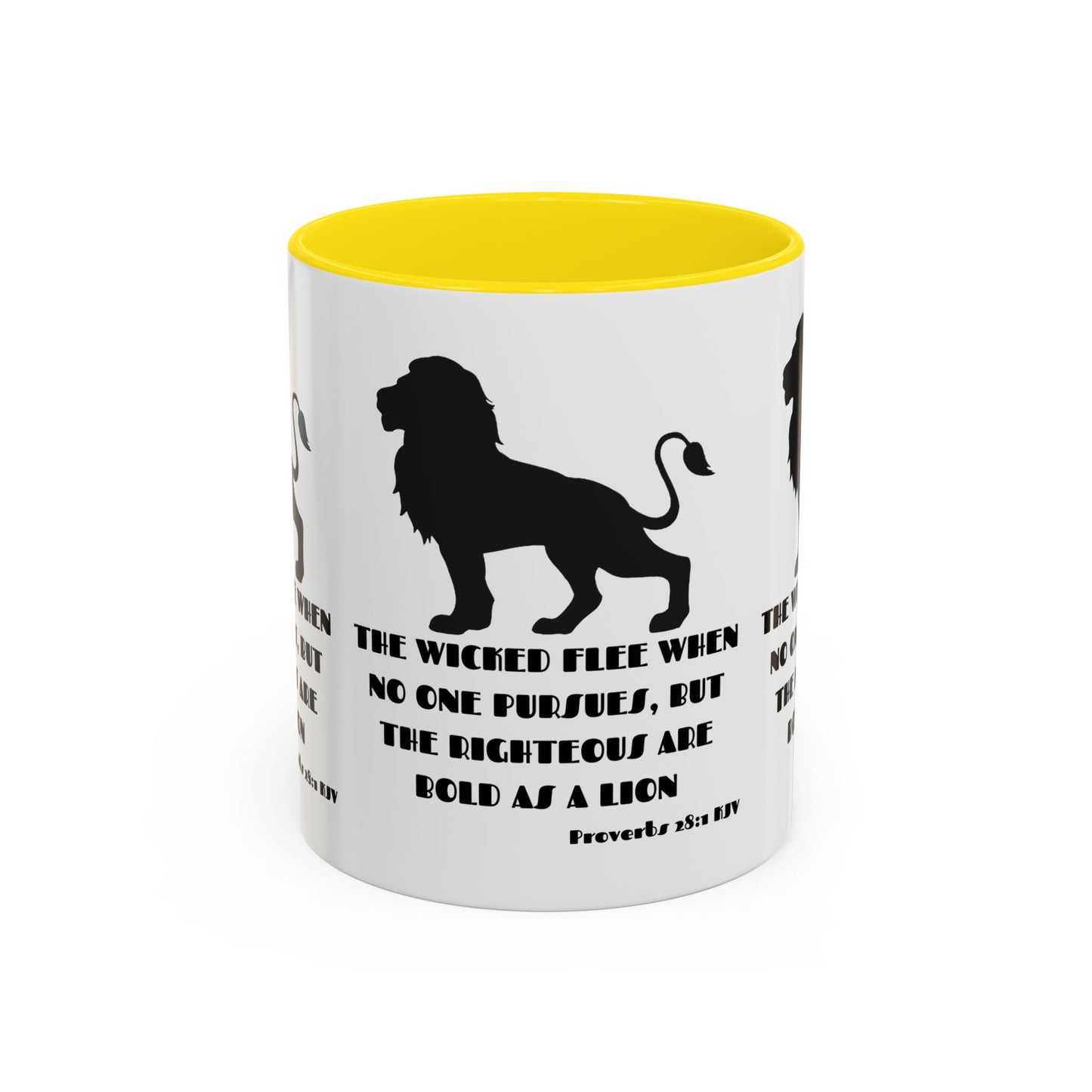 Proverbs 28:1 KJV Coffee Mug The Righteous Are Bold as a Lion Christian Gift for Faith-Based Living