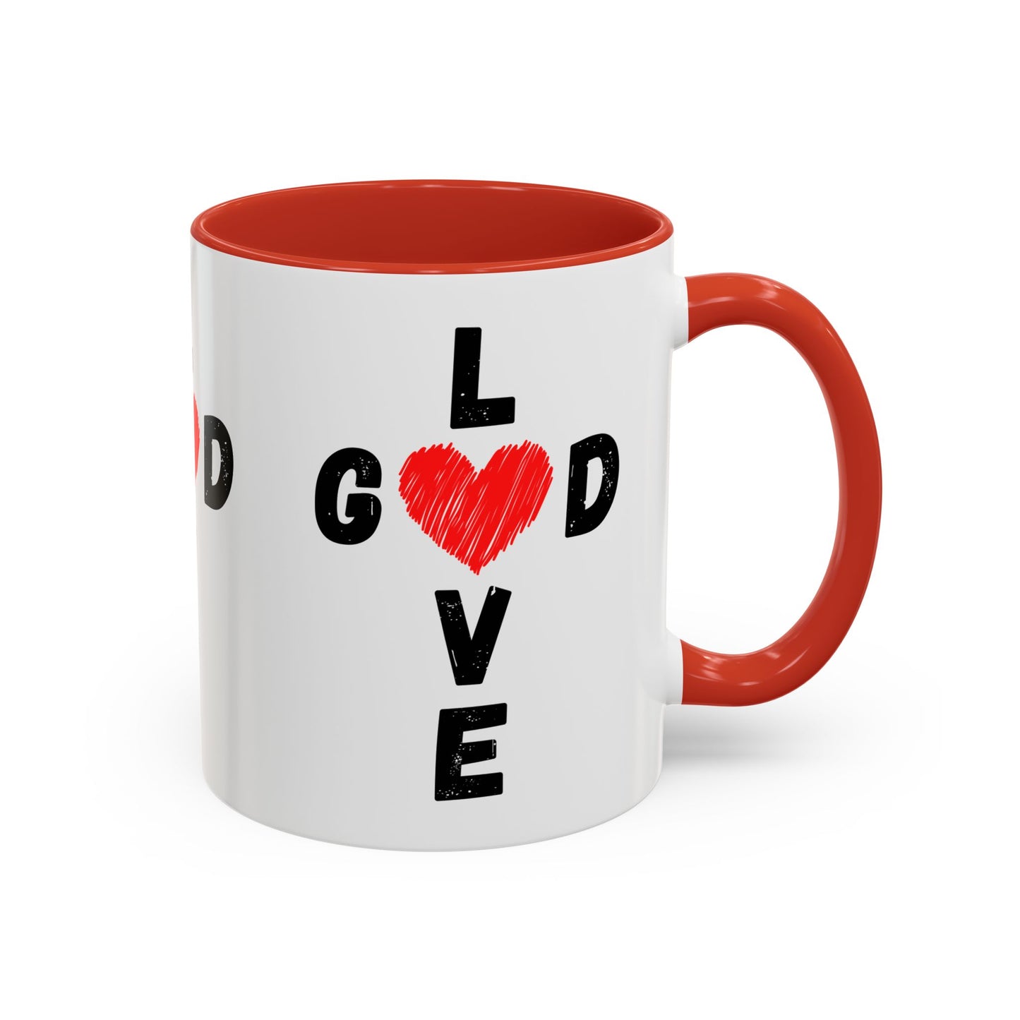 Love God Cross Shaped Coffee Mug Inspirational Christian Gift for Faith-Based Living