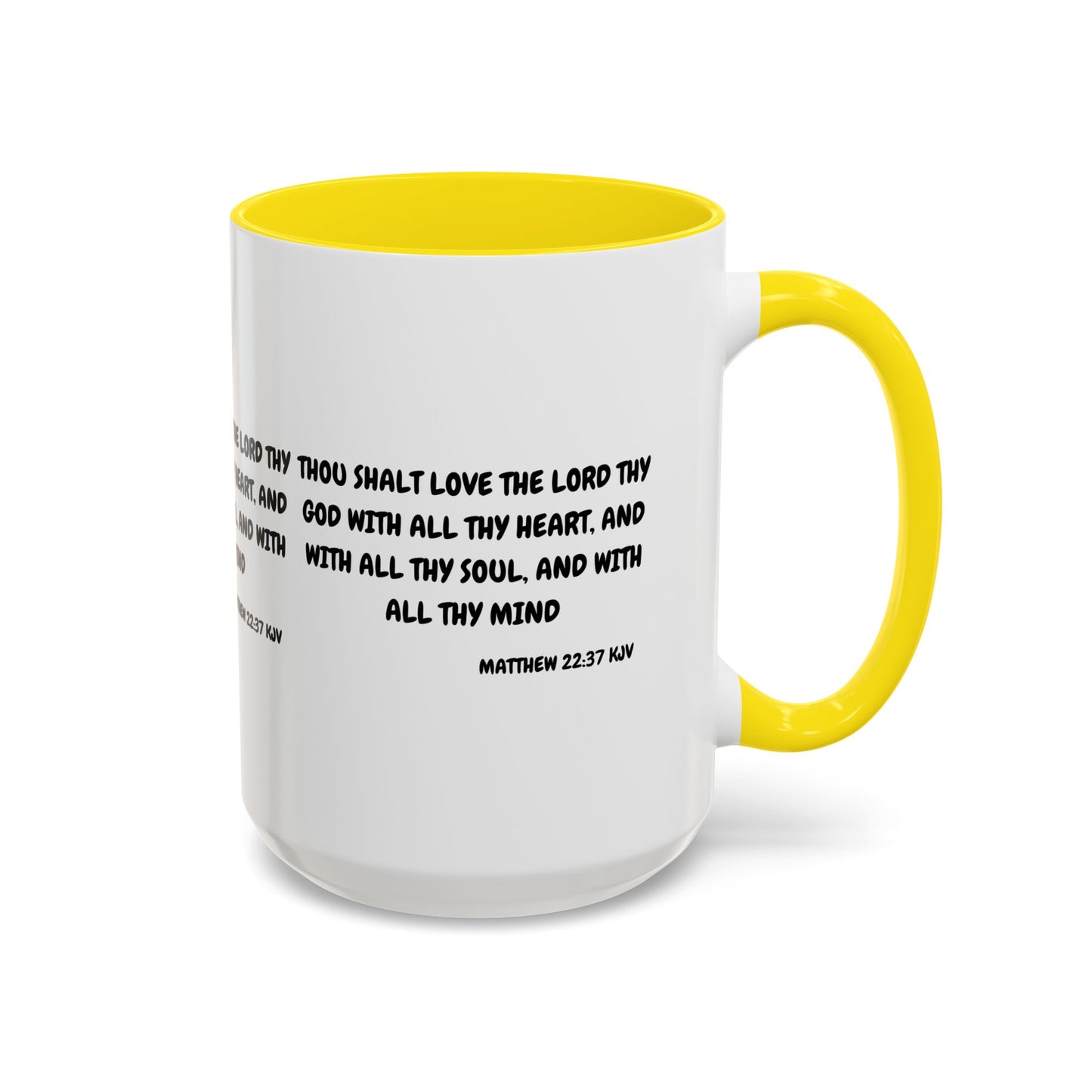 Matthew 22:37 KJV Coffee Mug Love the Lord Your God Biblical Christian Gift for Faith-Based Living