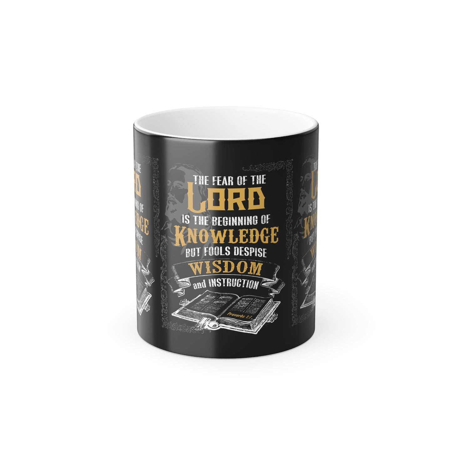 Proverbs 1:7 Bible Verse Color Morphing Coffee Mug Wisdom In Every Sip