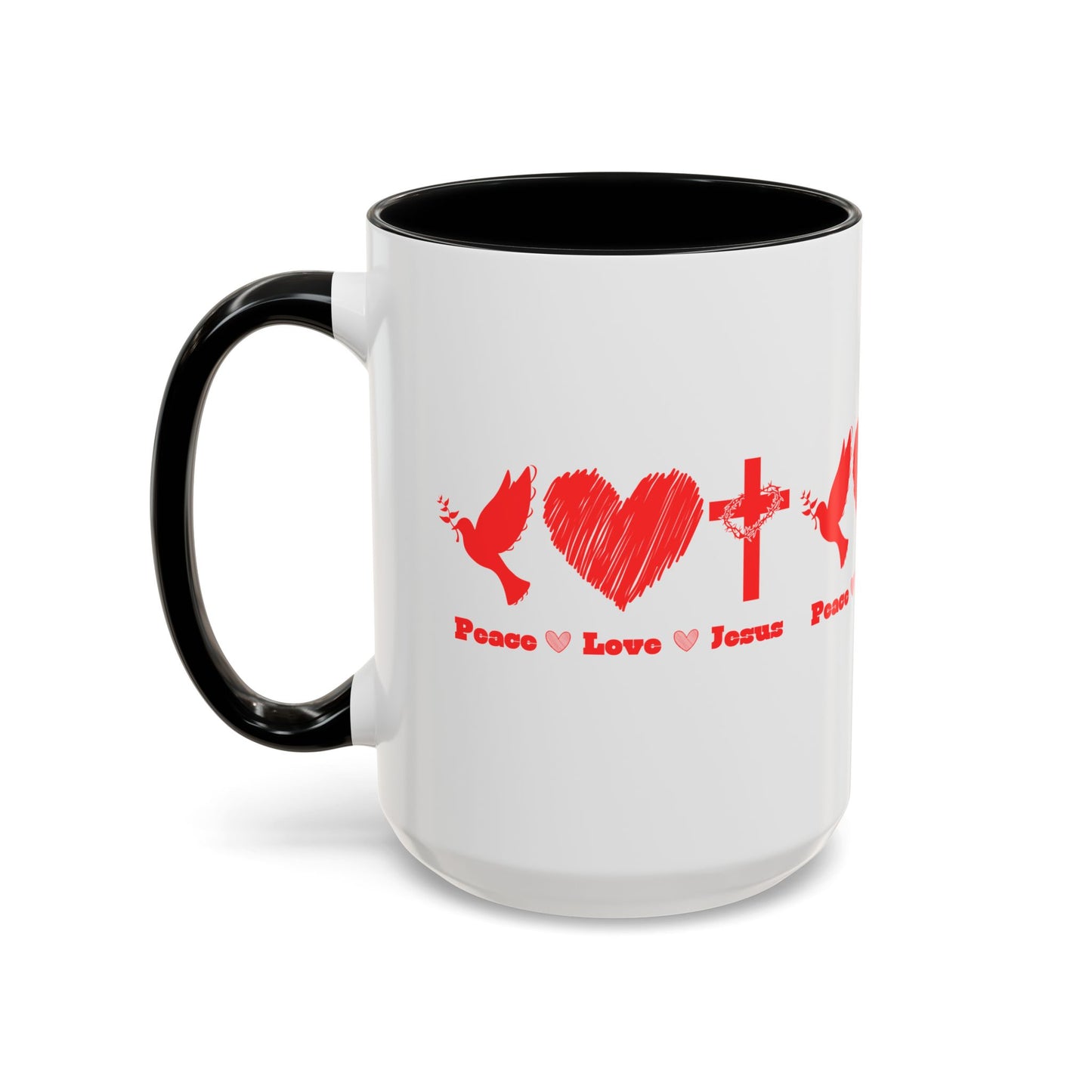 Peace Love Jesus Coffee Mug Faith Based Christian Gift